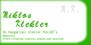 miklos klekler business card